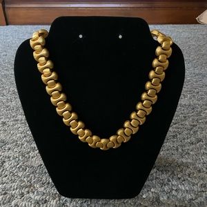 Vintage Gold Statement Necklace and Bracelet